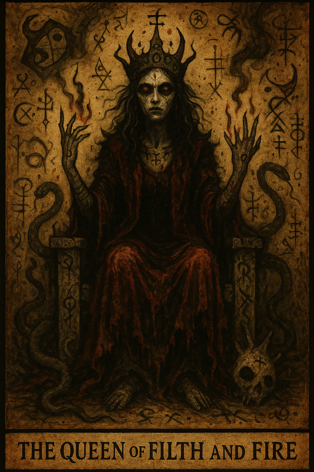Occult tarot card illustration back design